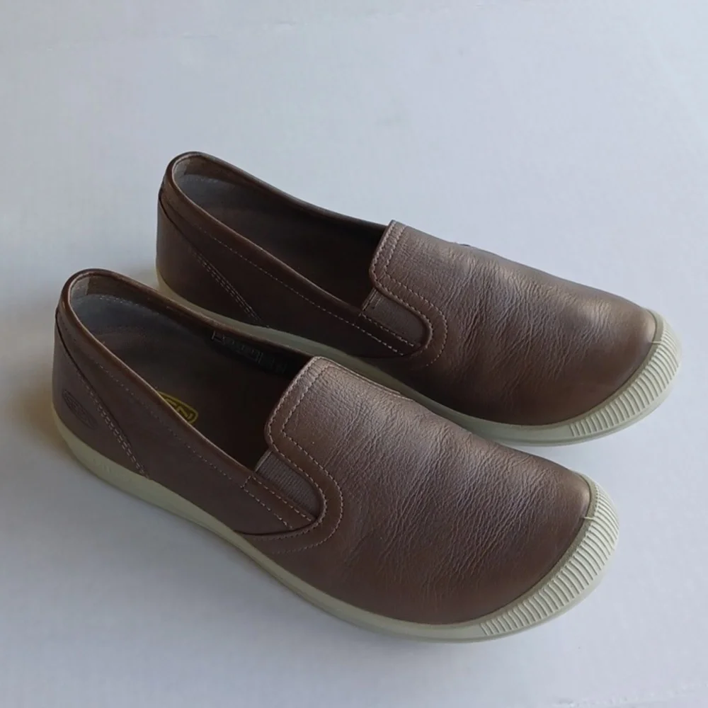Keen Lorelai Slip On Leather Shoes  Sneakers SZ 8.5 Brown Walking Hiking Comfort - Picture 12 of 13